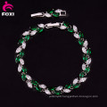 Green AAA CZ Stone Copper Gold Plated Fashion Charm Bracelets